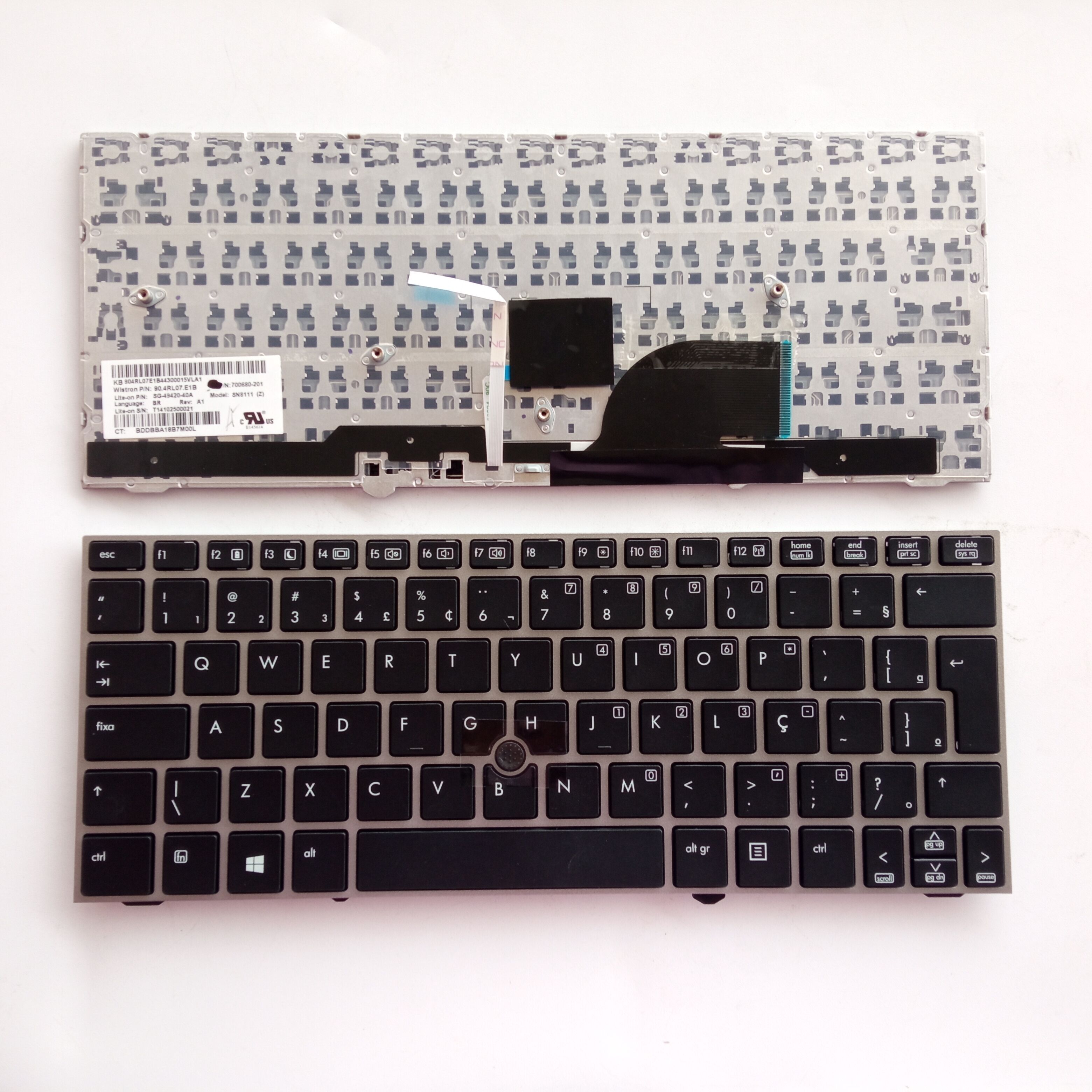 Picture of New Replacement Laptop Keyboard For HP 2170 SILVER FRAME BLACK With Point BR Layout